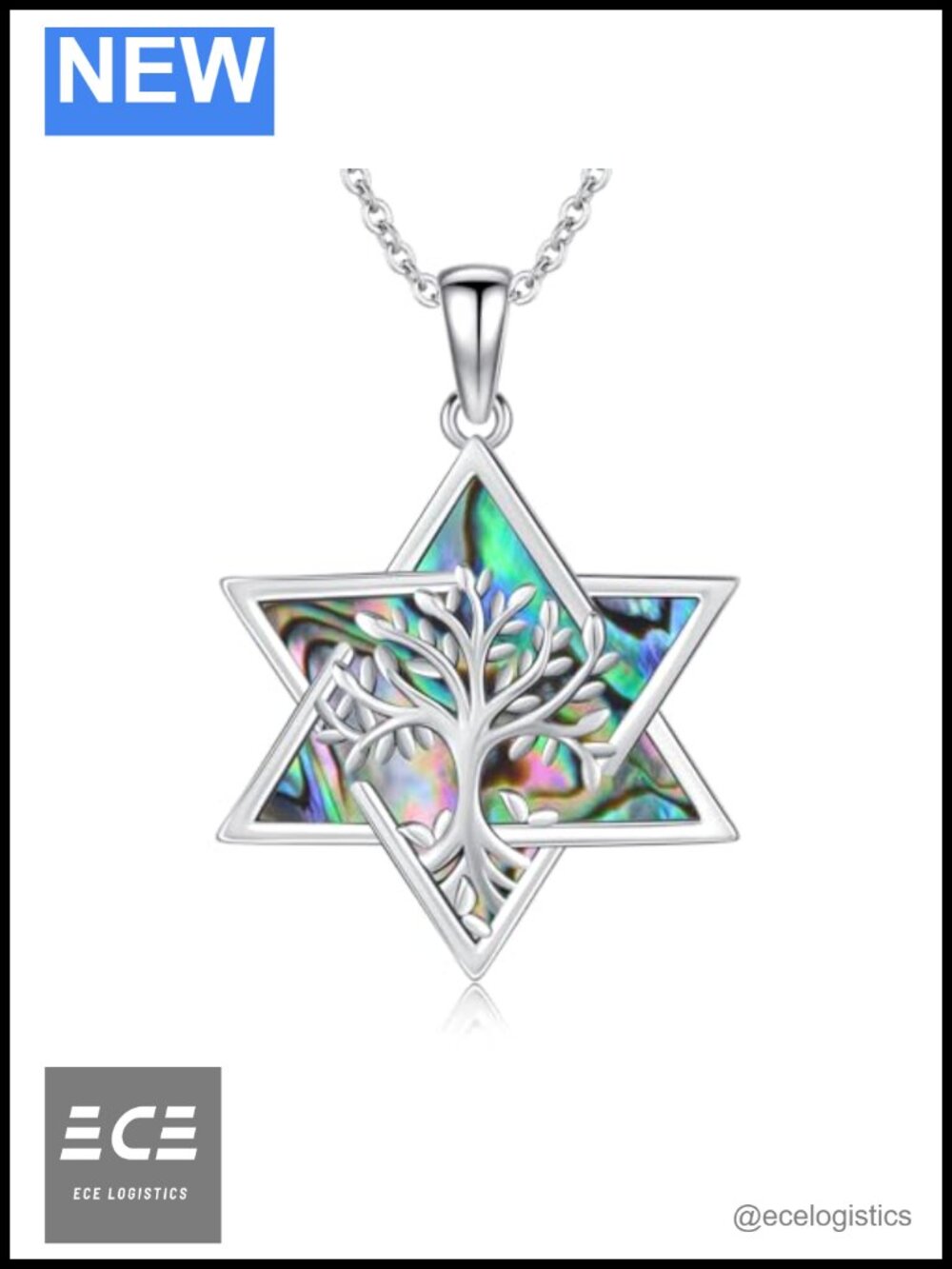 925 Silver Abalone Tree of Life Pendant Necklace 22 Inch Women